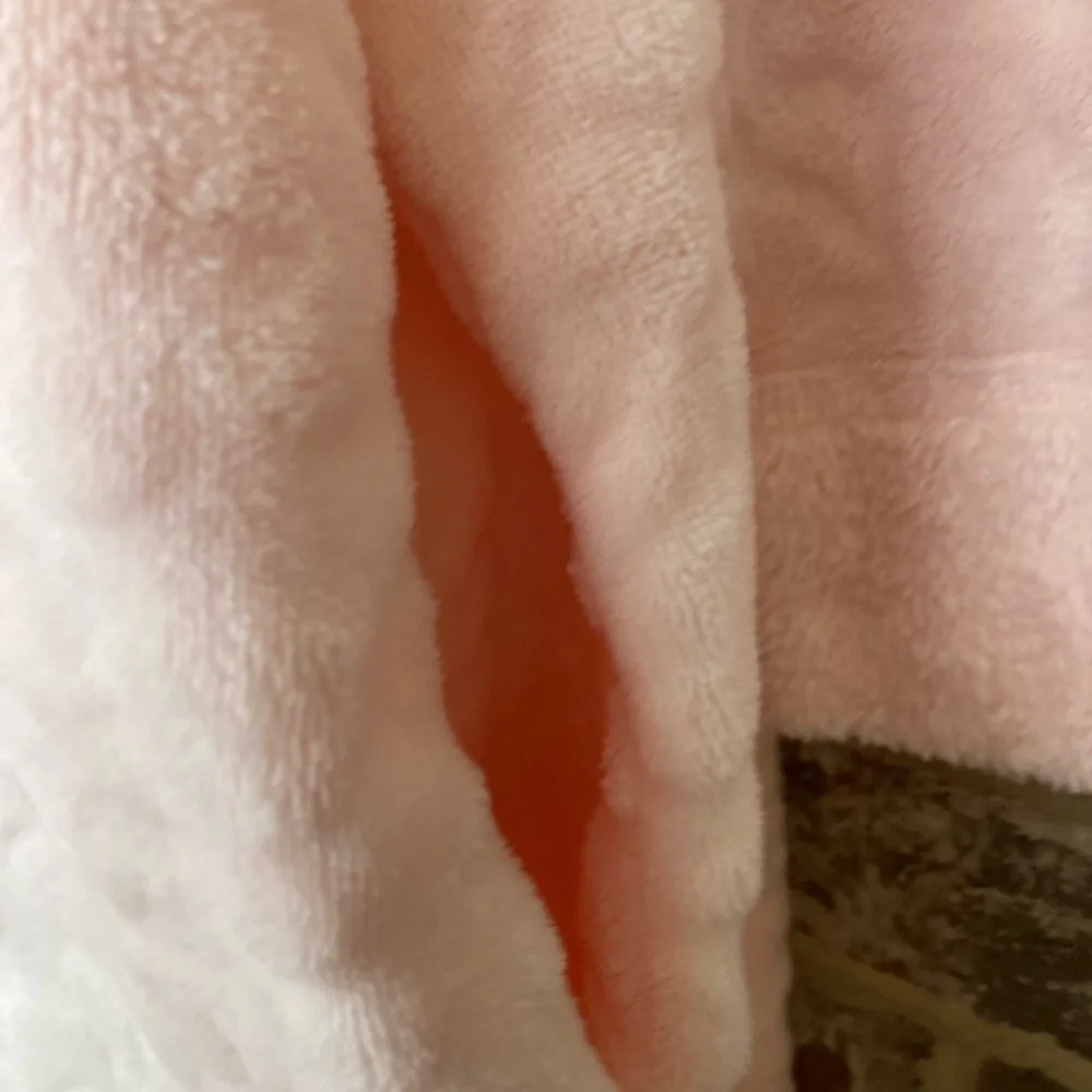 Miss Elaine Embossed Fleece Long Zip Robe Medium Pink Front Pockets